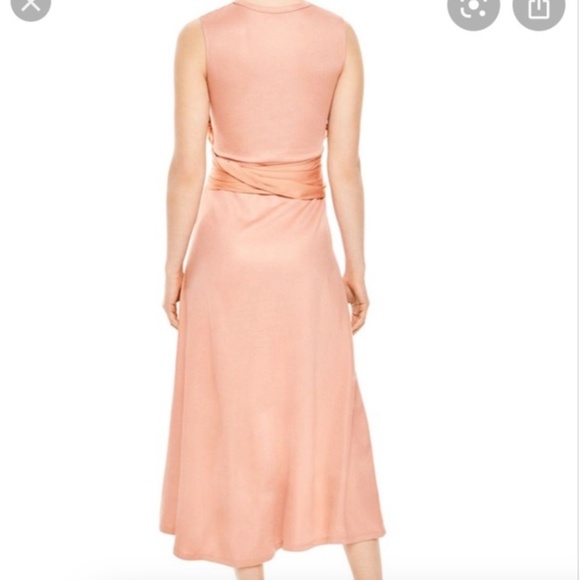 Sandro Trudy Dress | blush peach maxi dress with adjustable ties ballet inspired - Picture 4 of 8